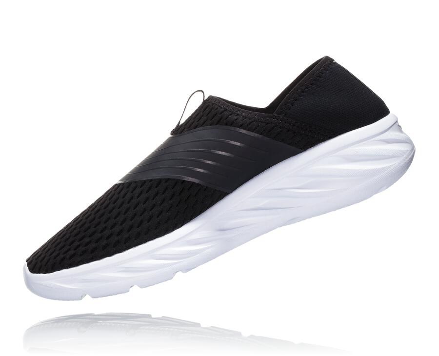 Sandálias Hoka One One Masculino Pretas/Branco - Ora Recovery - 463-YLUHBQ